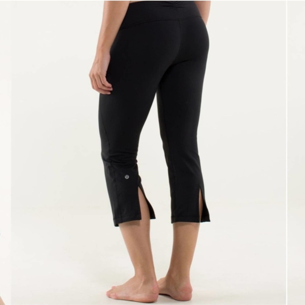 Lululemon Split Hem Black Cropped Leggings Size 4